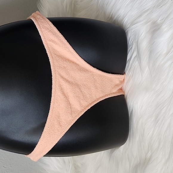 Peach Terry cloth cheeky coverage swimsuit set - Picture 3 of 7
